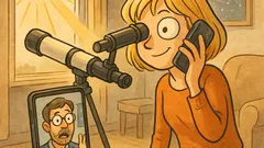 Dowcip: Blondynka patrzy na Słońce teleskopem