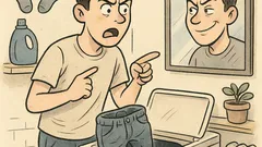 Dowcip: Młody chłopak pierze dżinsy i mruczy…